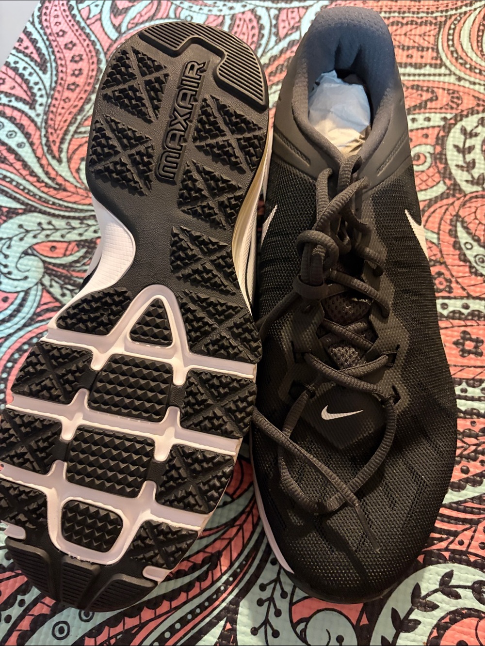 Nike Black and White Max Air Running Sneakers